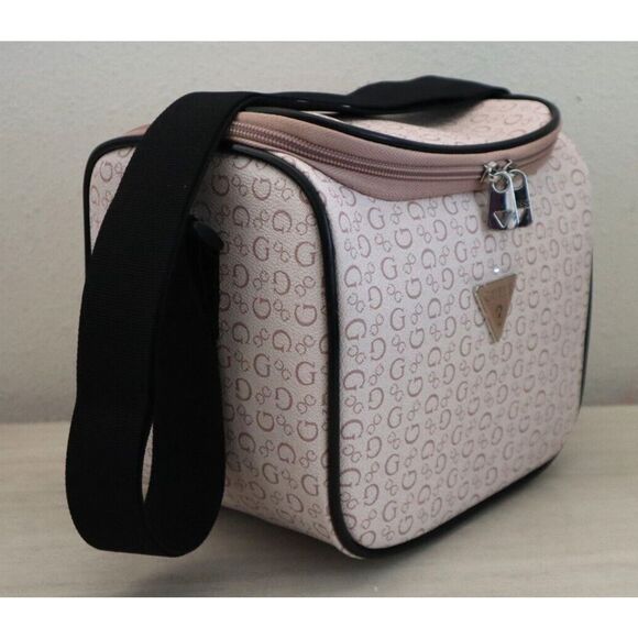 Guess V7200069 Light Rose Allover Logo Print Junction Travel Insulated Lunch Bag - Picture 3 of 10